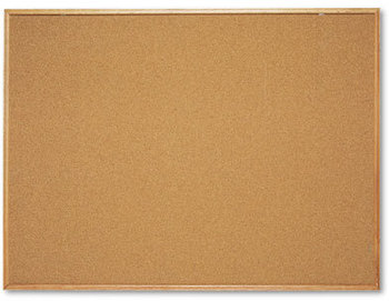 Quartet® Cork Bulletin Board,  48 x 36, Oak Finish Frame