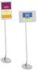 A Picture of product QRT-7922 Quartet® Designer Sign Stand,  Silver Aluminum Frame, 11 x 17