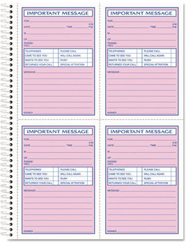 TOPS™ Telephone Message Book with Fax/Mobile Section,  Fax/Mobile Section, 5 1/2 x 3 3/16, Two-Part, 400/Book