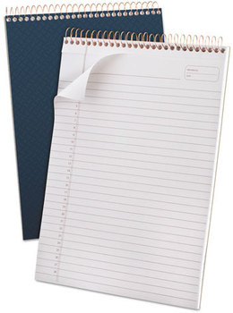 Ampad® Gold Fibre® Wirebound Writing Pad with Cover,  8 1/2 x 11 3/4, White, Navy Cover