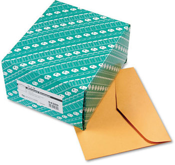 Quality Park™ Open-Side Booklet Envelope,  Traditional, 12 x 10, Brown Kraft, 100/Box