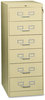 A Picture of product TNN-CF669PY Tennsco Six-Drawer Multimedia/Card File Cabinet,  21-1/4w x 52h, Putty
