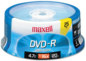 Maxell® DVD-R Recordable Disc,  4.7GB, 16x, Spindle, Gold, 25/Pack