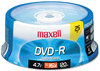 A Picture of product MAX-638010 Maxell® DVD-R Recordable Disc,  4.7GB, 16x, Spindle, Gold, 25/Pack