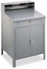 A Picture of product TNN-SR58MG Tennsco Steel Cabinet Shop Desk,  36w x 30d x 53-3/4h, Medium Gray