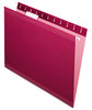 A Picture of product PFX-415215BUR Pendaflex® Colored Reinforced Hanging Folders Letter Size, 1/5-Cut Tabs, Burgundy, 25/Box