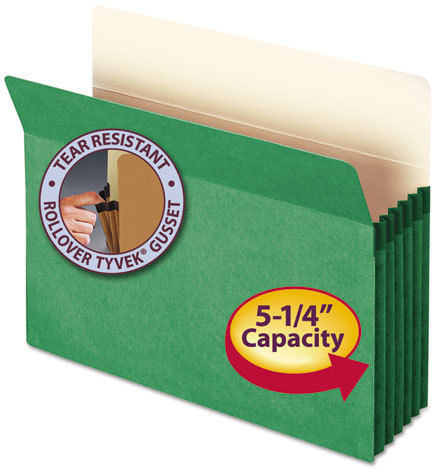 Smead Colored File Pocket FILE,PKT,LTR,5.25",EXP,GN (Pack of30)