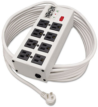 Tripp Lite Isobar® Premium Surge Suppressor,  8 Outlets, 25 ft Cord, 3840 Joules, Light Gray