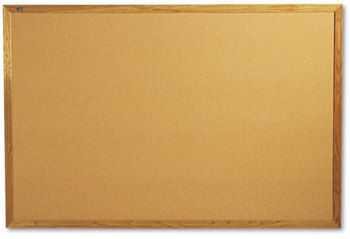 Quartet® Cork Bulletin Board,  72 x 48, Oak Finish Frame