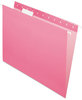 A Picture of product PFX-81609 Pendaflex® Essentials™ Colored Hanging Folders,  1/5 Tab, Letter, Pink, 25/Box
