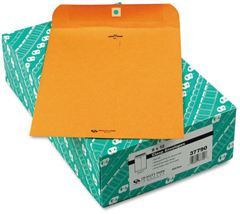 Quality Park™ Clasp Envelope,  9 x 12, 32lb, Brown Kraft, 100/Box