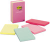 A Picture of product MMM-6605PKAST Post-it® Notes Original Pads in Beachside Cafe Colors Collection Note Ruled, 4" x 6", 100 Sheets/Pad, 5 Pads/Pack