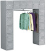 A Picture of product TNN-SRS721872AMG Tennsco Sixteen Box Compartments and Coat Bar,  72w x 18d x 72h, Medium Gray