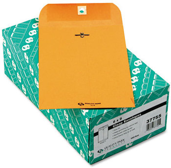 Quality Park™ Clasp Envelope,  6 x 9, 32lb, Brown Kraft, 100/Box