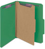 A Picture of product SMD-13733 Smead™ Four-Section Colored Pressboard Top Tab Classification Folders with SafeSHIELD® Coated Fasteners Four 1 Divider, Letter Size, Green, 10/Box