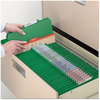 A Picture of product SMD-13733 Smead™ Four-Section Colored Pressboard Top Tab Classification Folders with SafeSHIELD® Coated Fasteners Four 1 Divider, Letter Size, Green, 10/Box