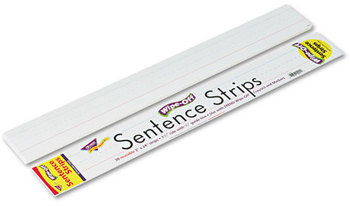 TREND® Wipe Off® Sentence Strips,  24 x 3, White, 30/Pack