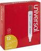 A Picture of product UNV-43652 Universal™ Dry Erase Marker Broad Chisel Tip, Red, Dozen