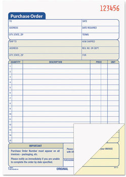 TOPS™ Purchase Order Book,  5-9/16 x 7-15/16, 2-Part Carbonless, 50 Sets/Book