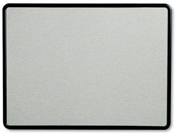 Quartet® Contour® Fabric Bulletin Board,  48 x 36, Gray Surface, Black Plastic Frame