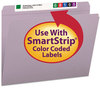 A Picture of product SMD-12410 Smead™ Reinforced Top Tab Colored File Folders Straight Tabs, Letter Size, 0.75" Expansion, Lavender, 100/Box