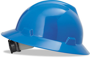 MSA V-Gard® Hard Hats,  Fas-Trac Ratchet Suspension, Size 6 1/2 - 8, Blue