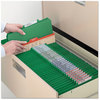 A Picture of product SMD-19033 Smead™ Six-Section Colored Pressboard Top Tab Classification Folders with SafeSHIELD® Coated Fasteners Six 2 Dividers, Legal Size, Green, 10/Box