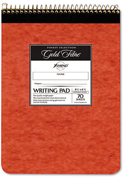 Ampad® Gold Fibre® Retro Wirebound Writing Pads,  Legal, 8 1/2 x 11 3/4, Ivory, 70 Sheets