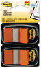 A Picture of product MMM-680OE2 Post-it® Flags Assorted Color 1" Flag Refills Standard Page in Dispenser, Orange, 50 Flags/Dispenser, 2 Dispensers/Pack