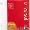 A Picture of product UNV-20921 Universal® Filler Paper 3-Hole, 8.5 x 11, Medium/College Rule, 200/Pack