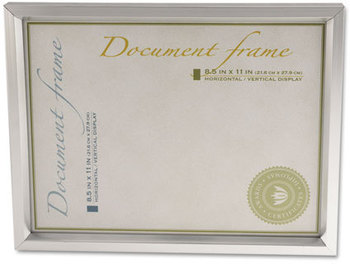 Universal® Plastic Document Frame for 8.5 x 11, Easel Back, Metallic Silver