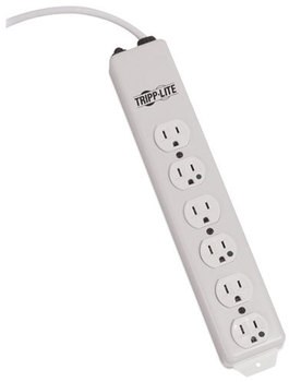 Tripp Lite Power Strip for Nonpatient Care Areas,  6 Outlets, 6 ft Cord, White