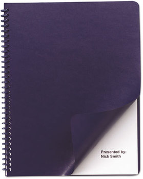 Swingline™ GBC® Leather-Look Presentation Covers for Binding Systems,  11-1/4 x 8-3/4, Navy, 100 Sets/Box