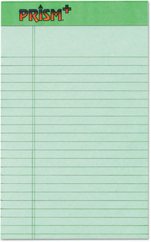 TOPS™ Prism™ + Colored Writing Pads,  5 x 8, Green, 50 Sheets, Dozen