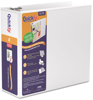 QuickFit® QuickFit® by Stride D-Ring View Binder,  4" Capacity, 8 1/2 x 11, White