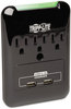 A Picture of product TRP-SK30USB Tripp Lite Protect It!™ Three-Outlet, Two 2.1 Amp USB Surge Suppressor,  3 Outlets/2 USB, 540 Joules, Black