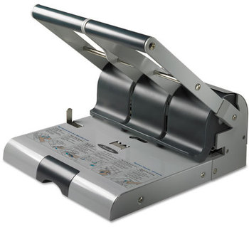 Swingline® Heavy-Duty High-Capacity Adjustable Two- to Three-Hole Punch,  9/32" Holes, Putty/Gray