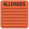 A Picture of product TAB-40560 Tabbies® Allergy Warning Labels,  2 x 2, Orange, 500/Roll