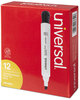 A Picture of product UNV-43651 Universal™ Dry Erase Marker Broad Chisel Tip, Black, Dozen