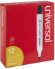 A Picture of product UNV-43651 Universal™ Dry Erase Marker Broad Chisel Tip, Black, Dozen
