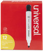 A Picture of product UNV-43651 Universal™ Dry Erase Marker Broad Chisel Tip, Black, Dozen