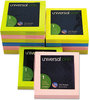 A Picture of product UNV-35617 Universal® Fan-Folded Self-Stick Pop-Up Note Pads 3" x Assorted Neon Colors, 100 Sheets/Pad, 12 Pads/Pack