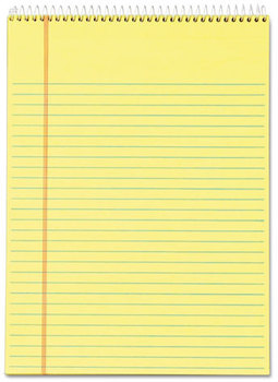 TOPS™ Docket™ Ruled Wirebound Pad with Cover,  8 1/2 x 11 3/4, Canary, 70 Sheets