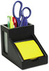 A Picture of product VCT-95055 Victor® Midnight Black Collection™ Pencil Cup with Note Holder,  4 x 6 3/10 x 4 1/2, Wood