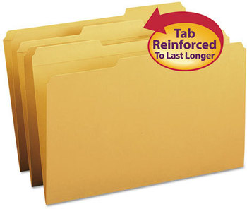 Smead® Reinforced Top Tab Colored File Folders,  1/3 Cut, Reinforced Top Tab, Legal, Goldenrod, 100/Box