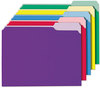 A Picture of product UNV-12306 Universal® Interior File Folders 1/3-Cut Tabs: Assorted, Letter Size, 11-pt Stock, Colors, 100/Box