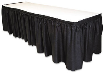Tablemate® Table Set® Linen-Like Table Skirting,  29" x 14ft, Black
