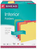 A Picture of product SMD-10229 Smead™ Interior File Folders 1/3-Cut Tabs: Assorted, Letter Size, 0.75" Expansion, Colors, 100/Box