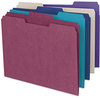 A Picture of product SMD-11948 Smead™ Colored File Folders 1/3-Cut Tabs: Assorted, Letter Size, 0.75" Expansion, Assorted: Gray/Maroon/Navy/Purple/Teal, 100/Box