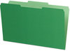 A Picture of product PFX-435013BGR Pendaflex® Interior File Folders 1/3-Cut Tabs: Assorted, Legal Size, Green, 100/Box